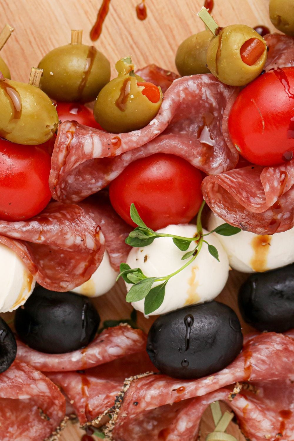 antipasto bites close up view