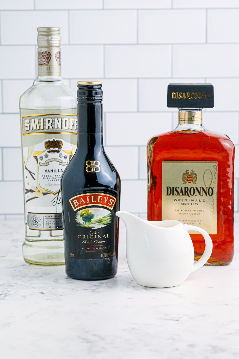 bailey cocktail ingredients on table
