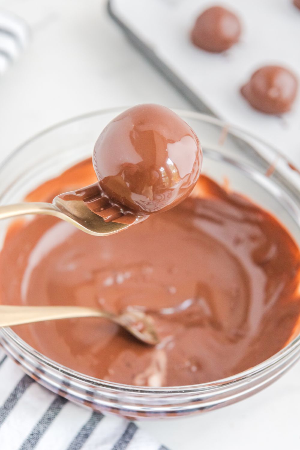 brownie bomb dipped in melted chocolate 