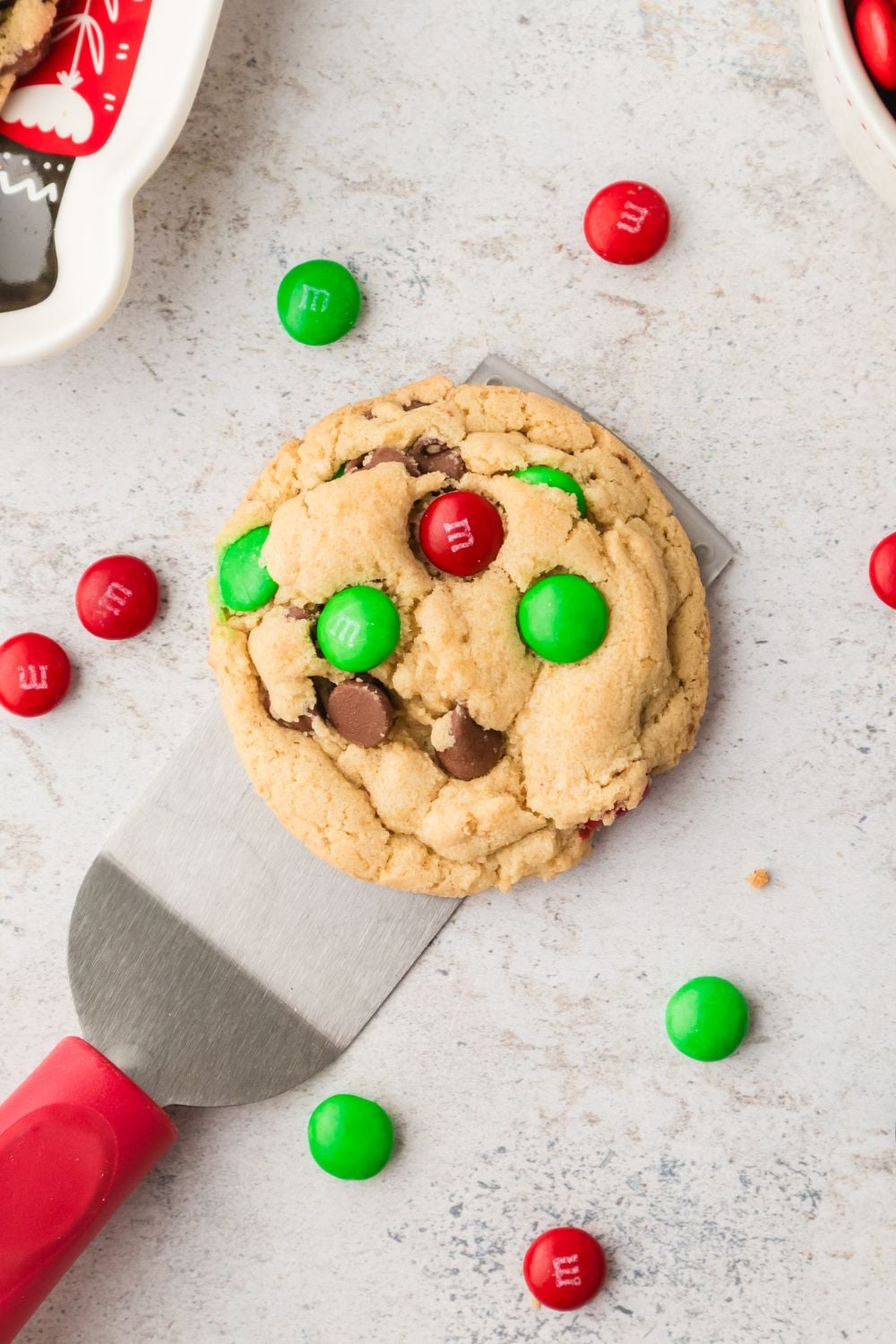 cookie on spatula on table