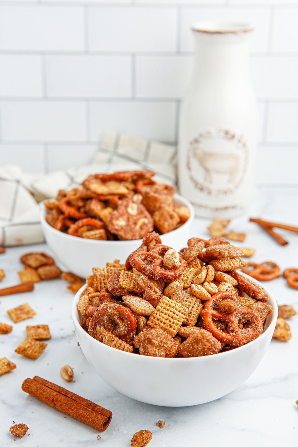 cinnamon and sugar mixture in chex mix