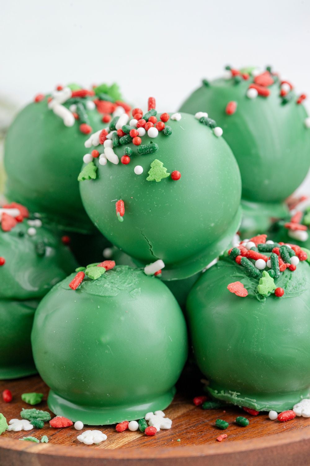 cookie truffles on a tray