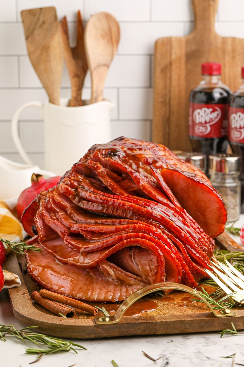 easy ham for holidays on cooking tray