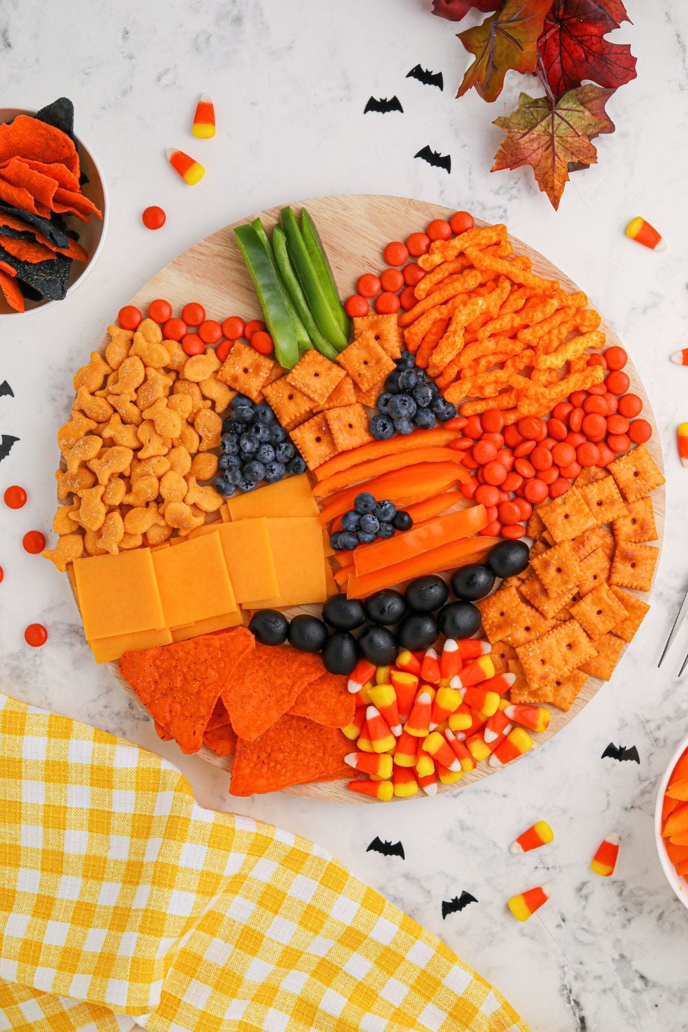 halloween board overhead view and slanted to a side
