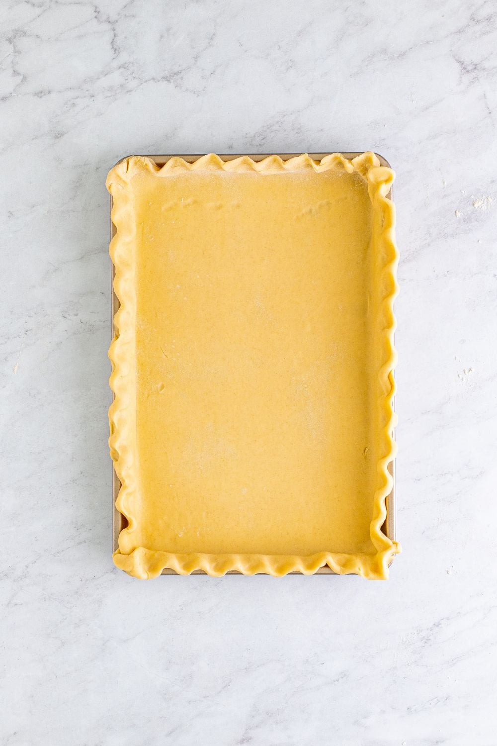 pumpkin crust spread out in pan 