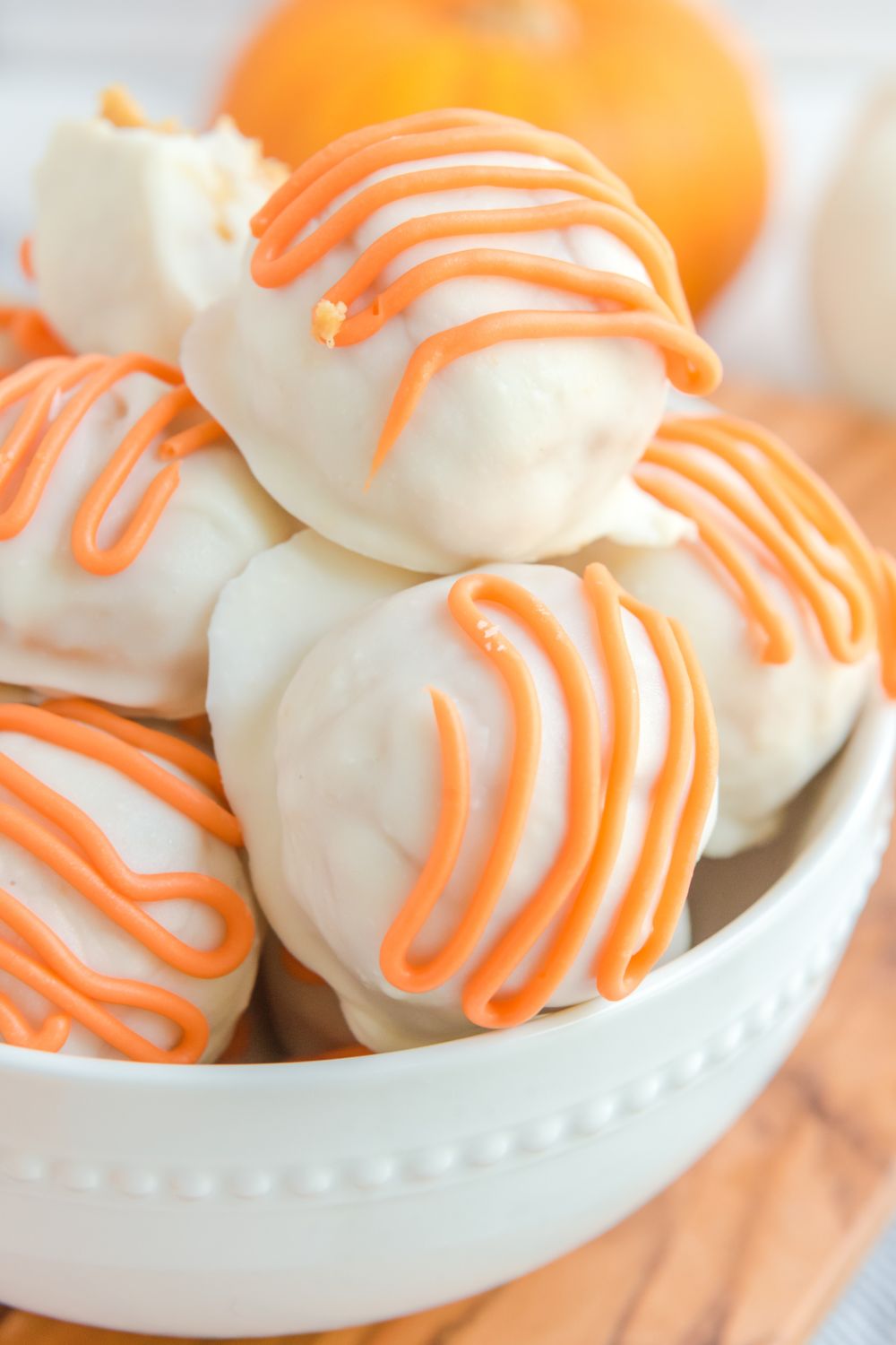 bowl of pumpkin truffles
