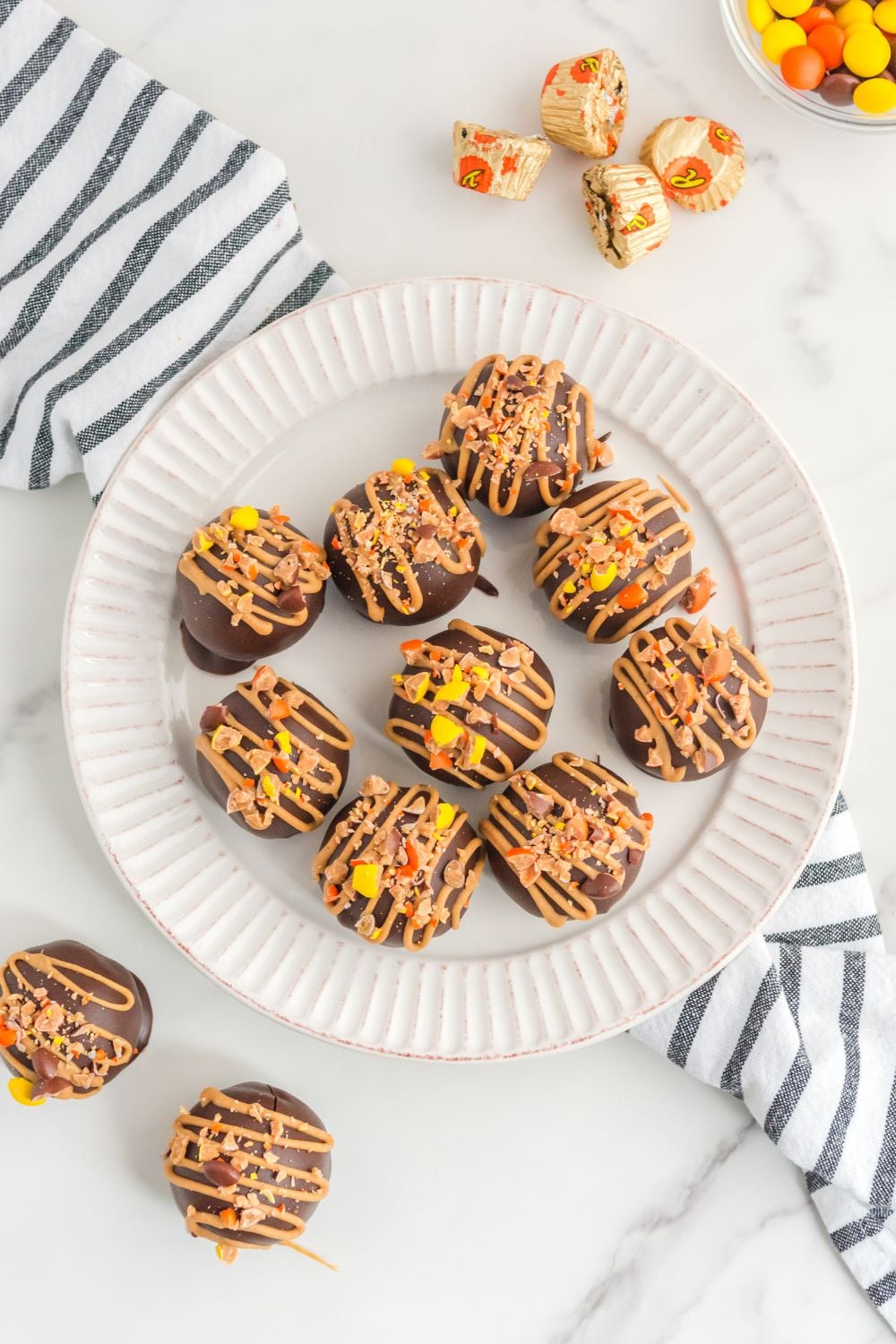 pb oreo bites overhead shot on table
