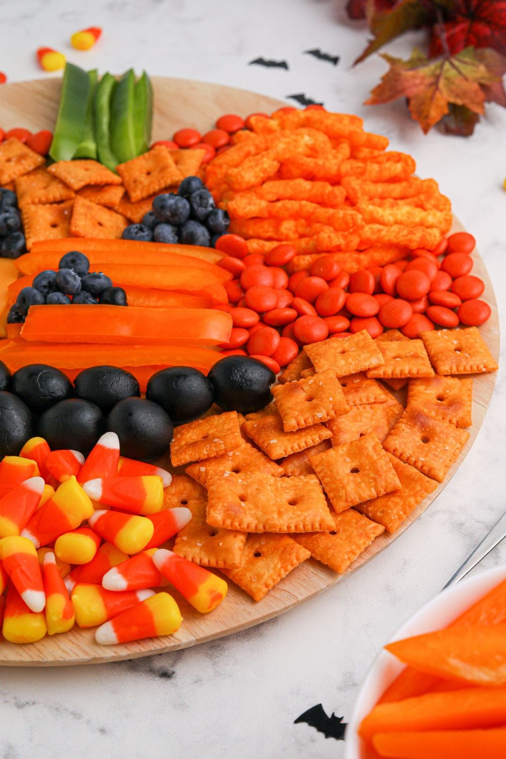 pumpkin shaped appetizer on table
