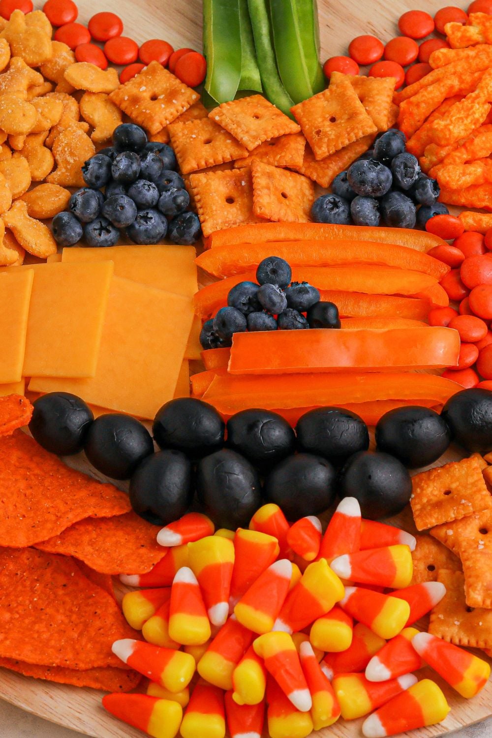 jack o lantern shaped snack board