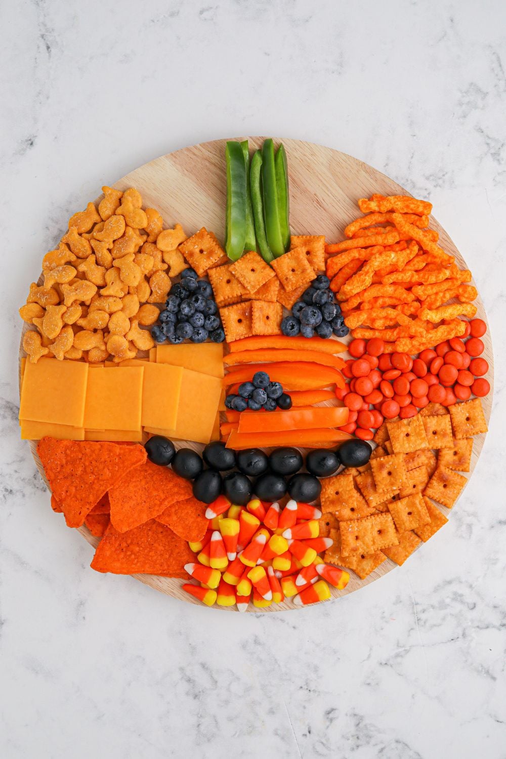finish look of pumpkin charcuterie board