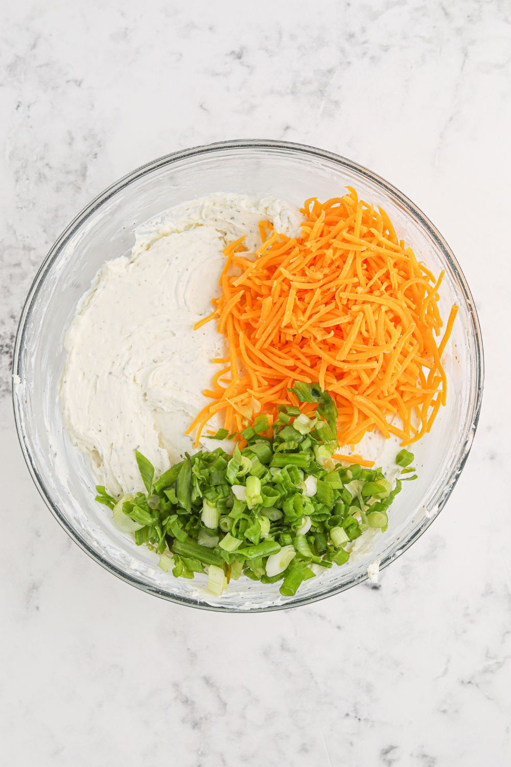 ingredients for cheeseball in a bowl