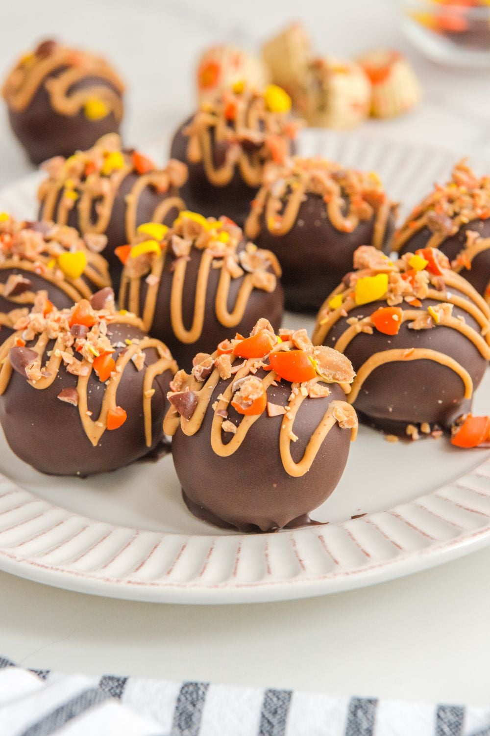 reese's peanut butter balls on plate