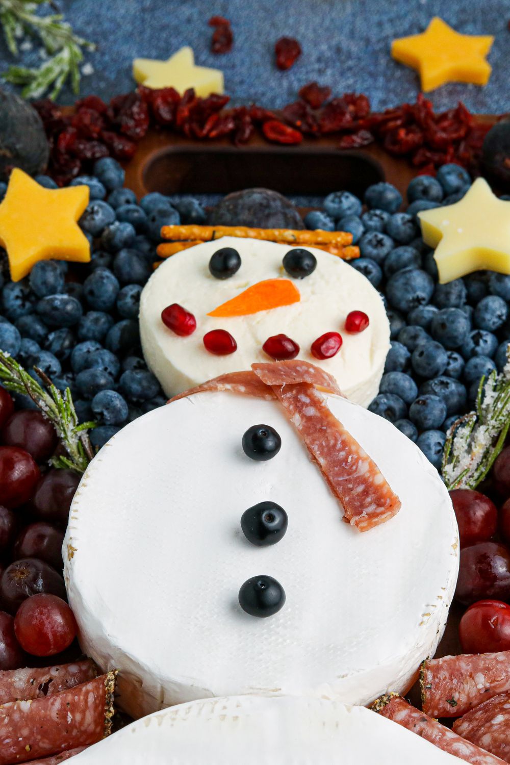 snowman veggie tray side view of it