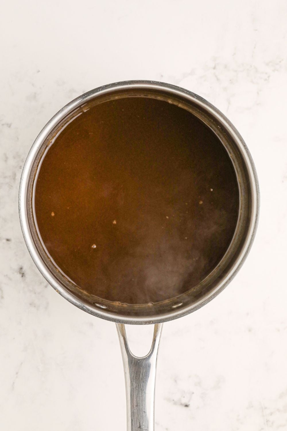 dr pepper glaze in a saucepan
