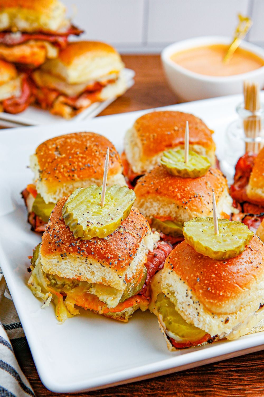 platter with sliders on