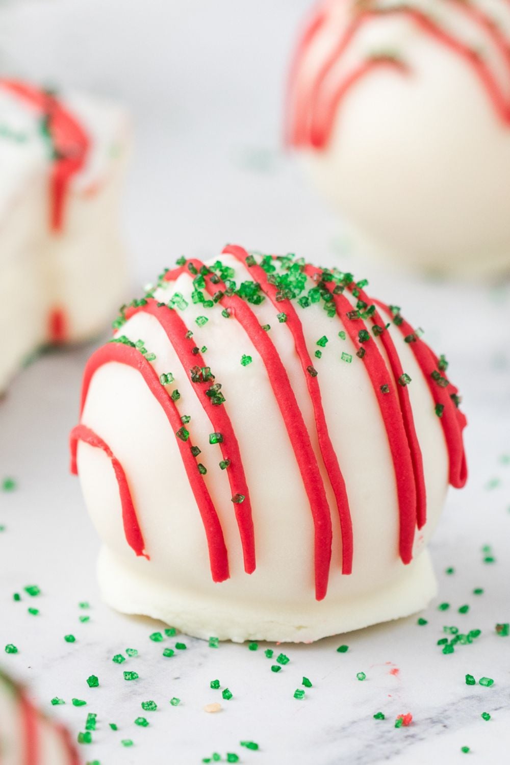 christmas tree cake pops on table