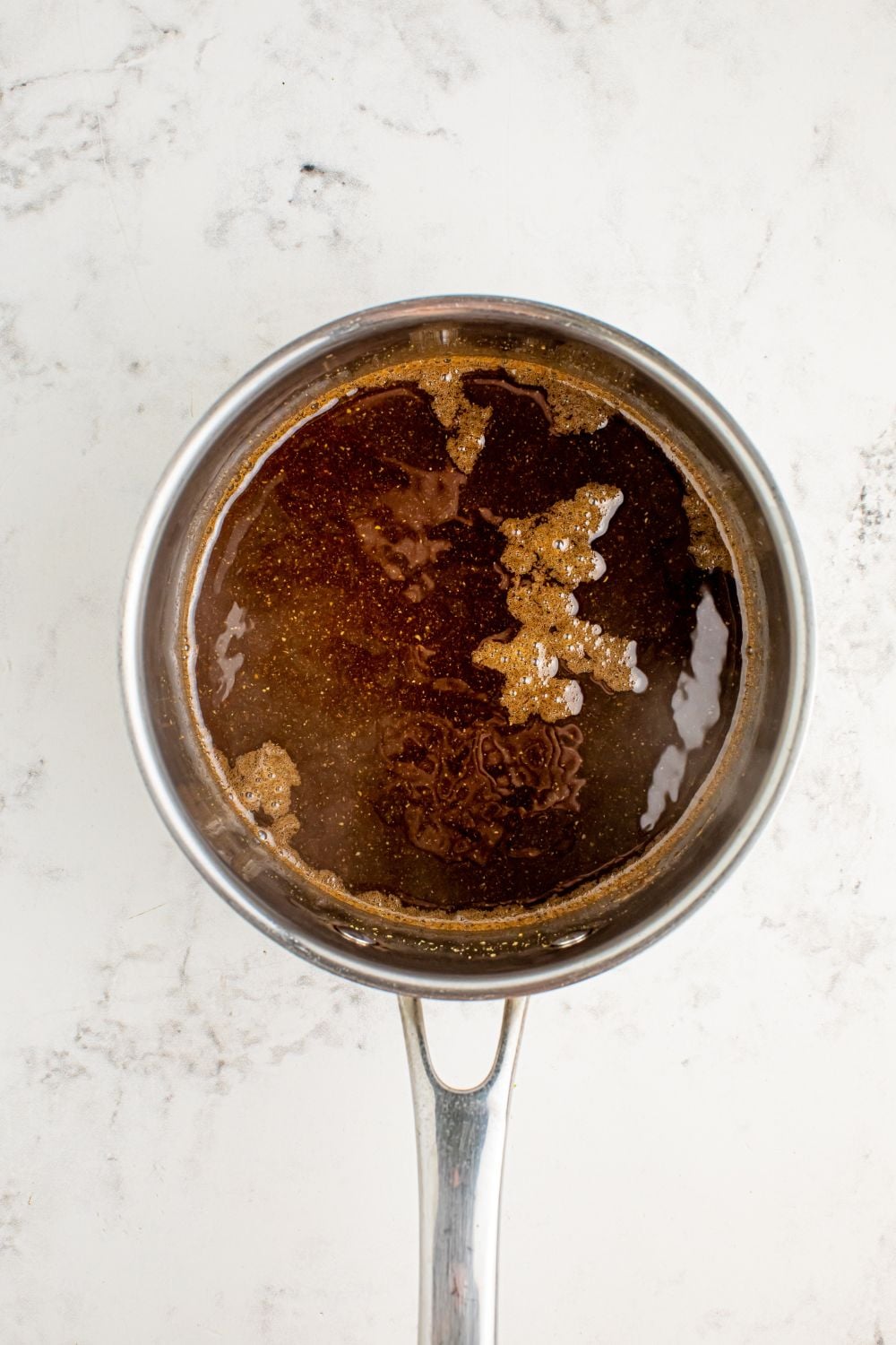coke mixture in a pan on table