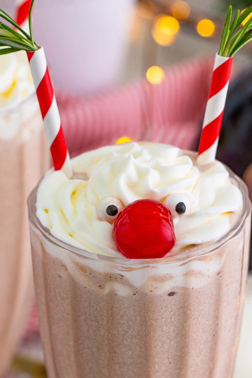 decprated milkshake on table