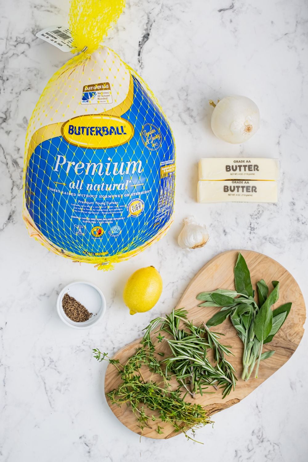 ingredients for turkey on table