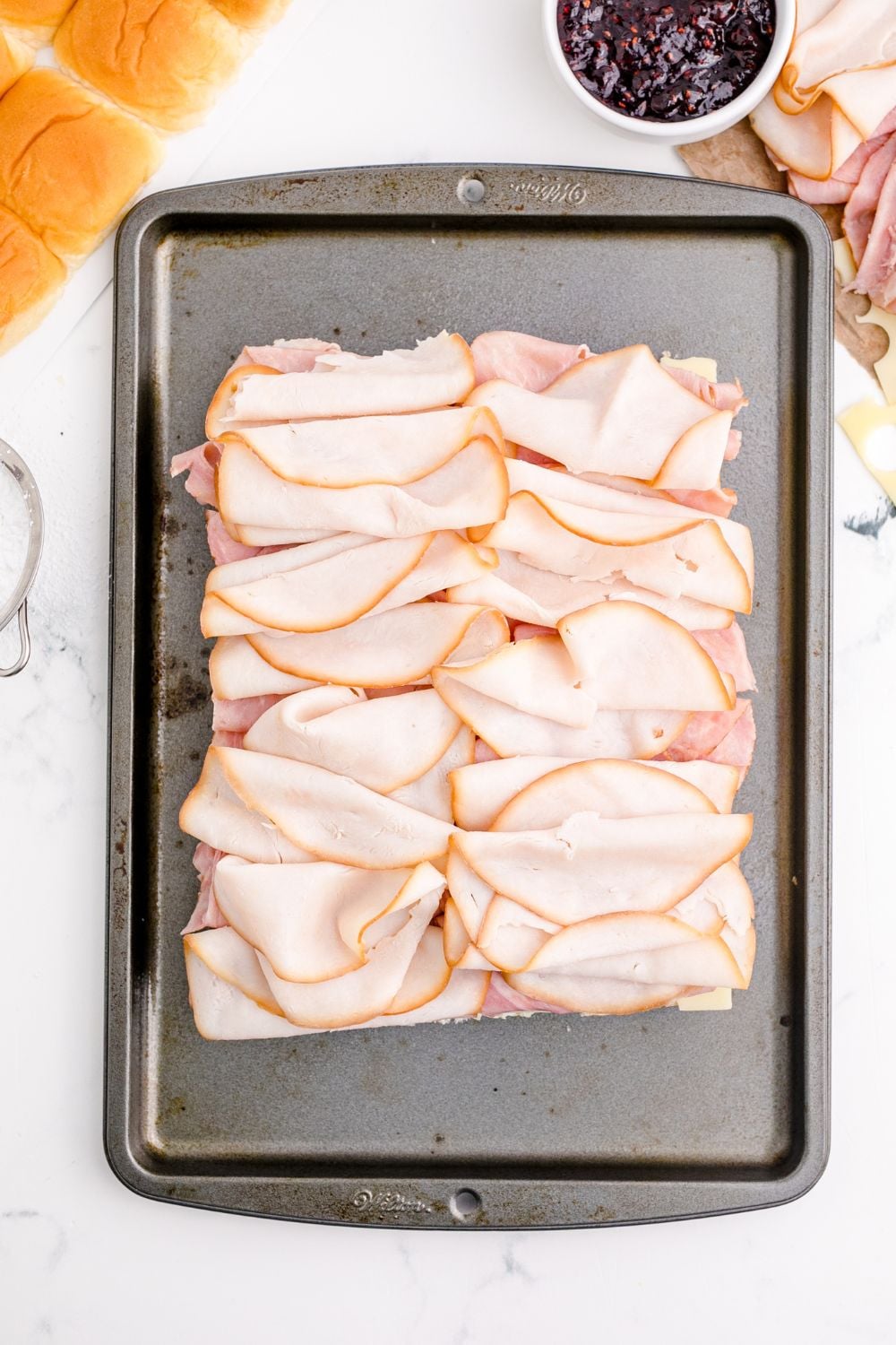 turkey lunch meat on slider buns