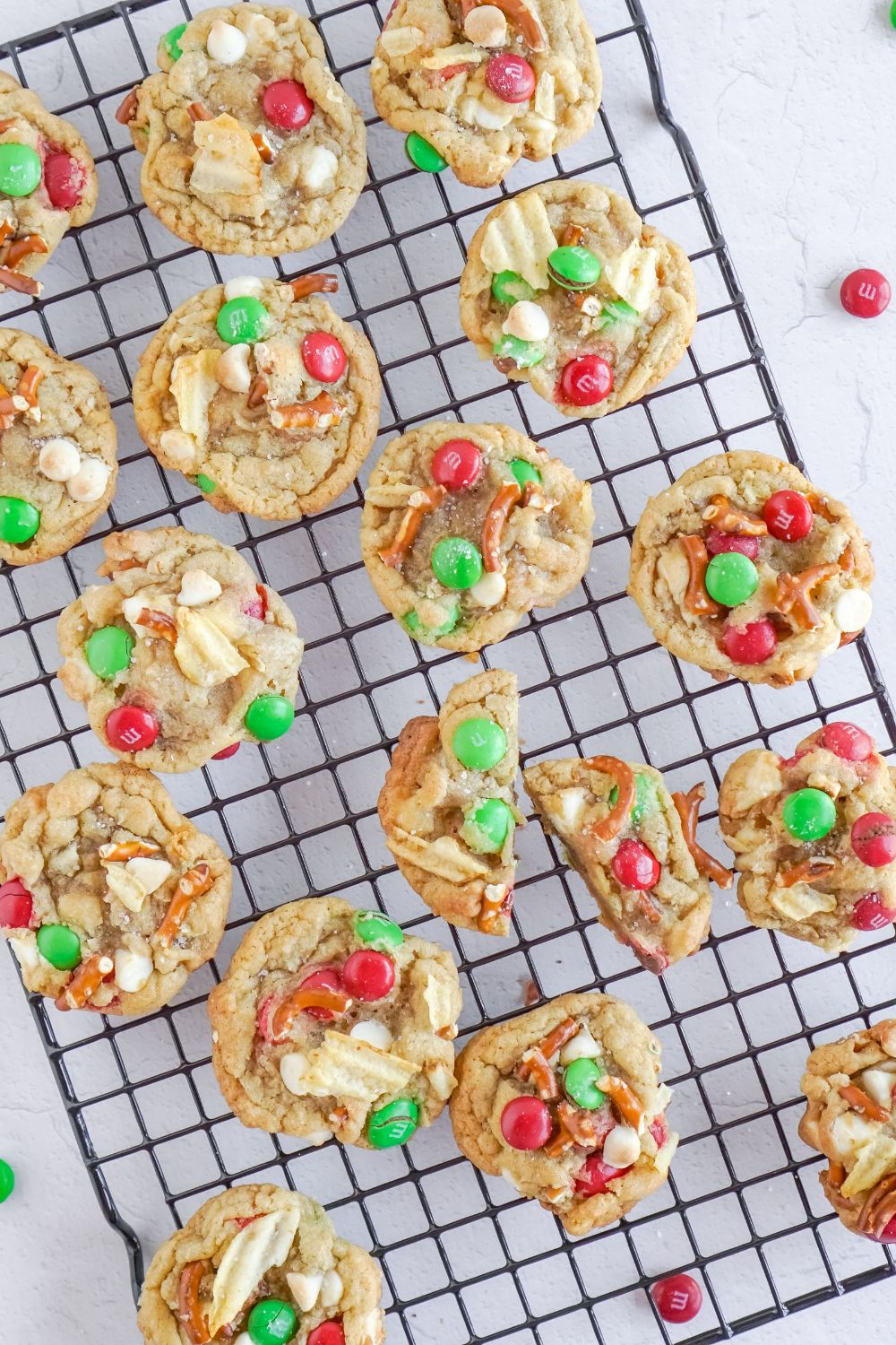 kitchen sink cookies on a cooling rack