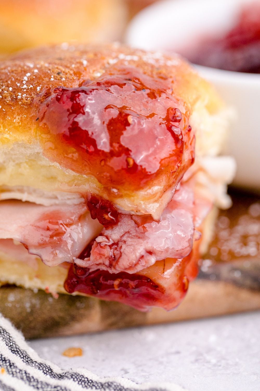 jam dipped sandwich