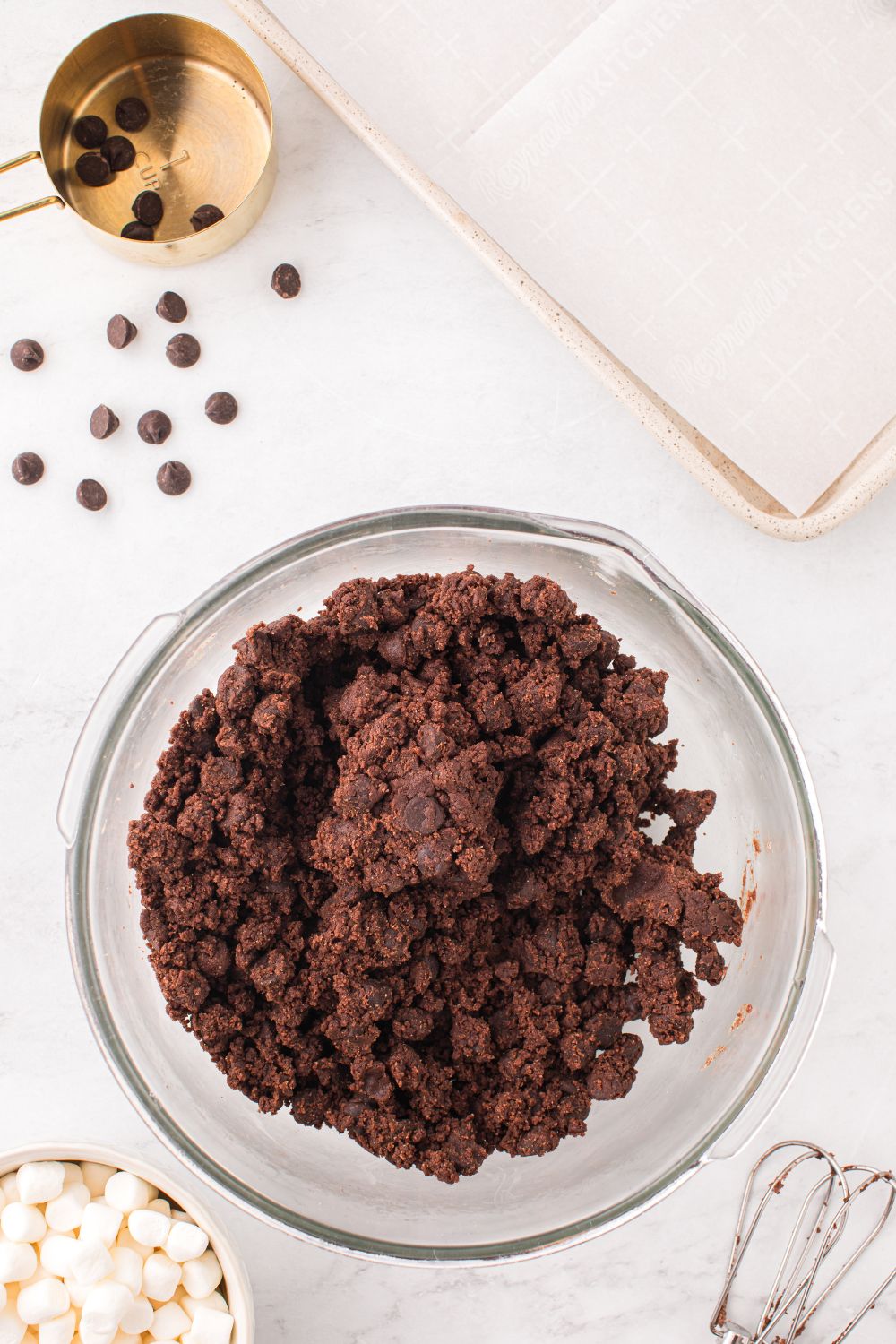 mixed up cookie dough in a bowl
