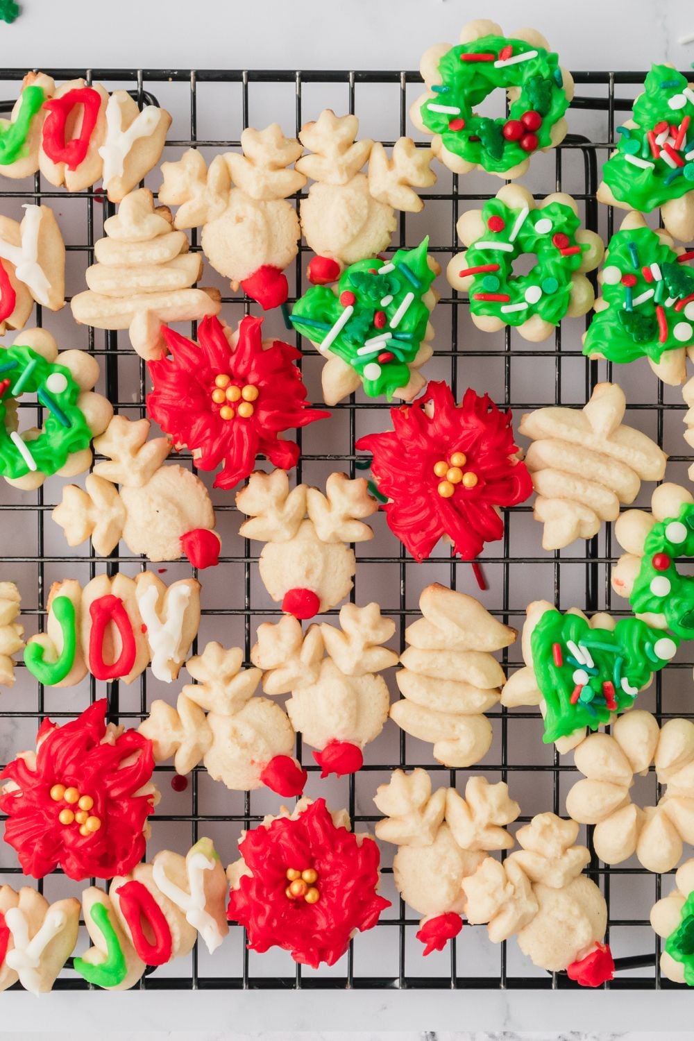 pressed cookies on plate