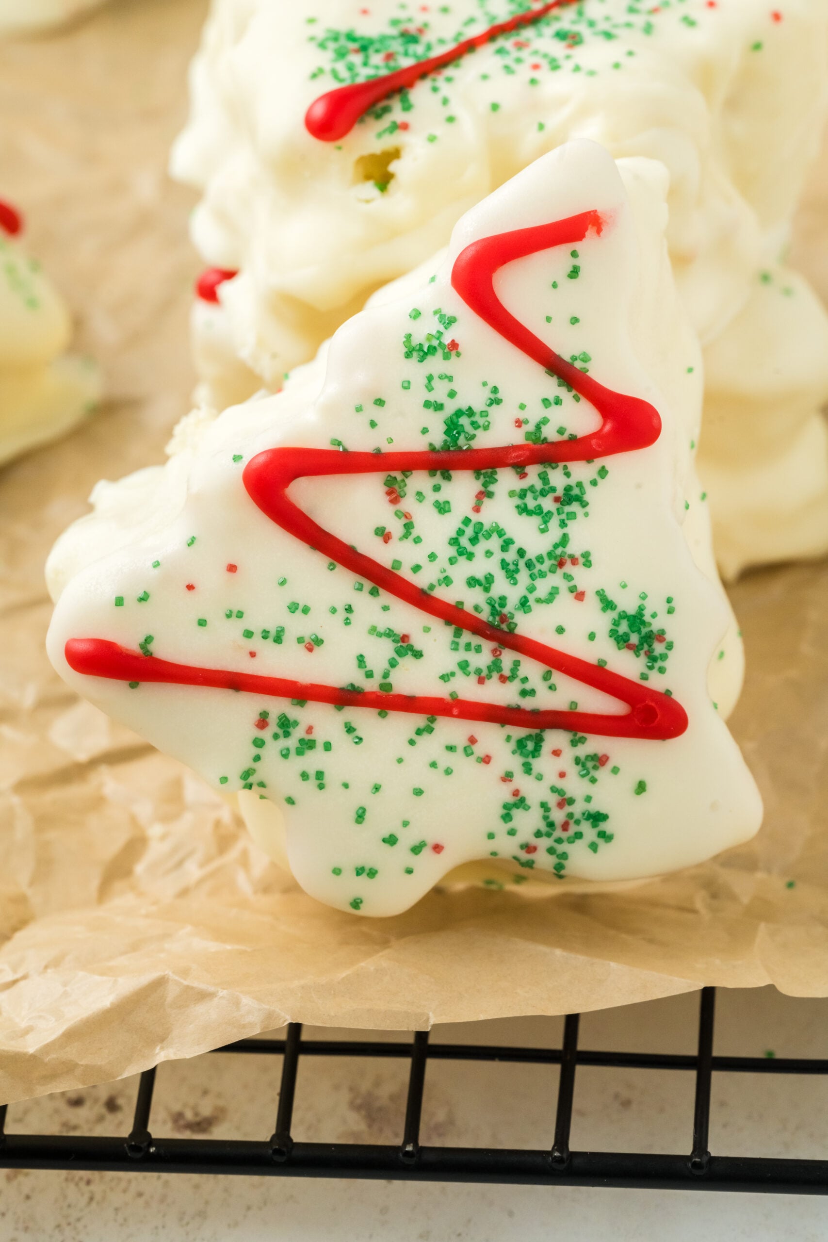 homemade cake for christmas on parchment paper