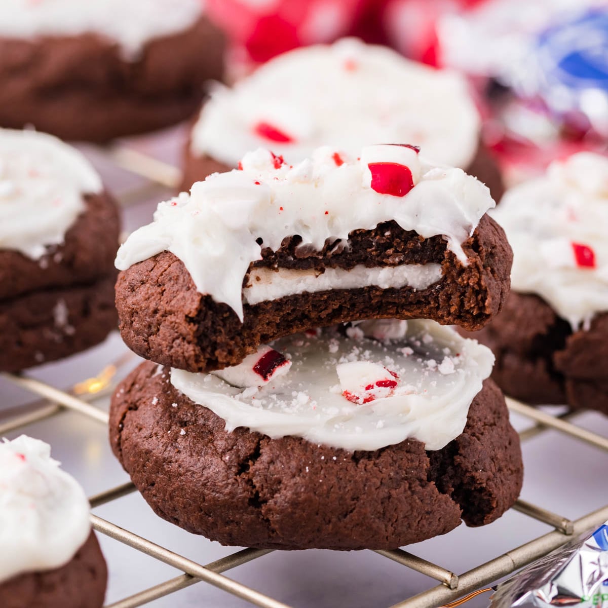 Stuffed Peppermint Patty Cookies
