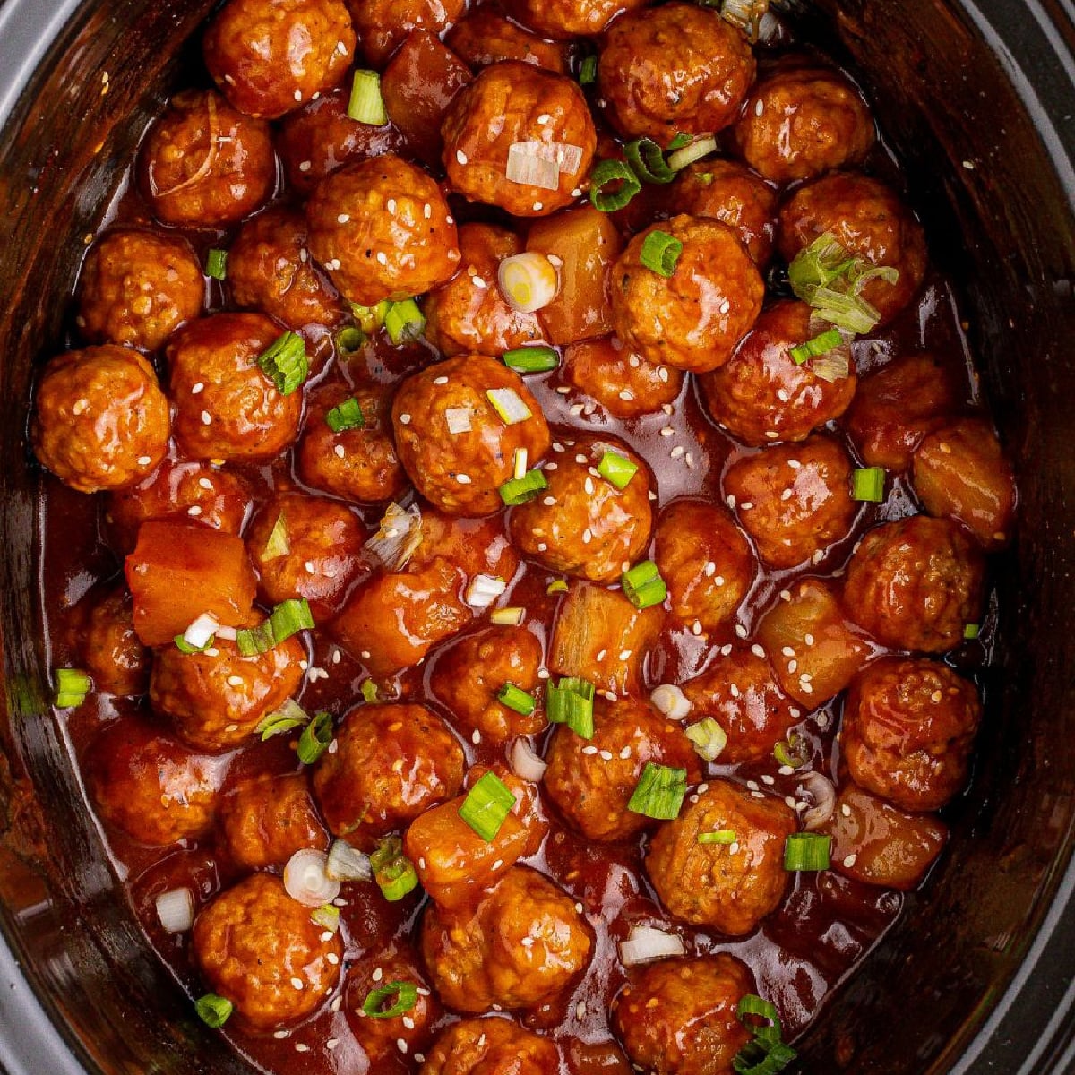 Slow Cooker 3 Ingredient Hawaiian Meatballs
