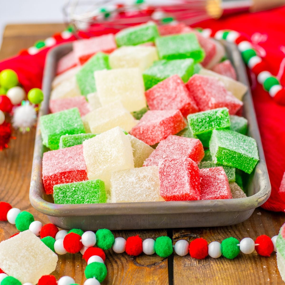 Spiced Gumdrops on a tray on table 