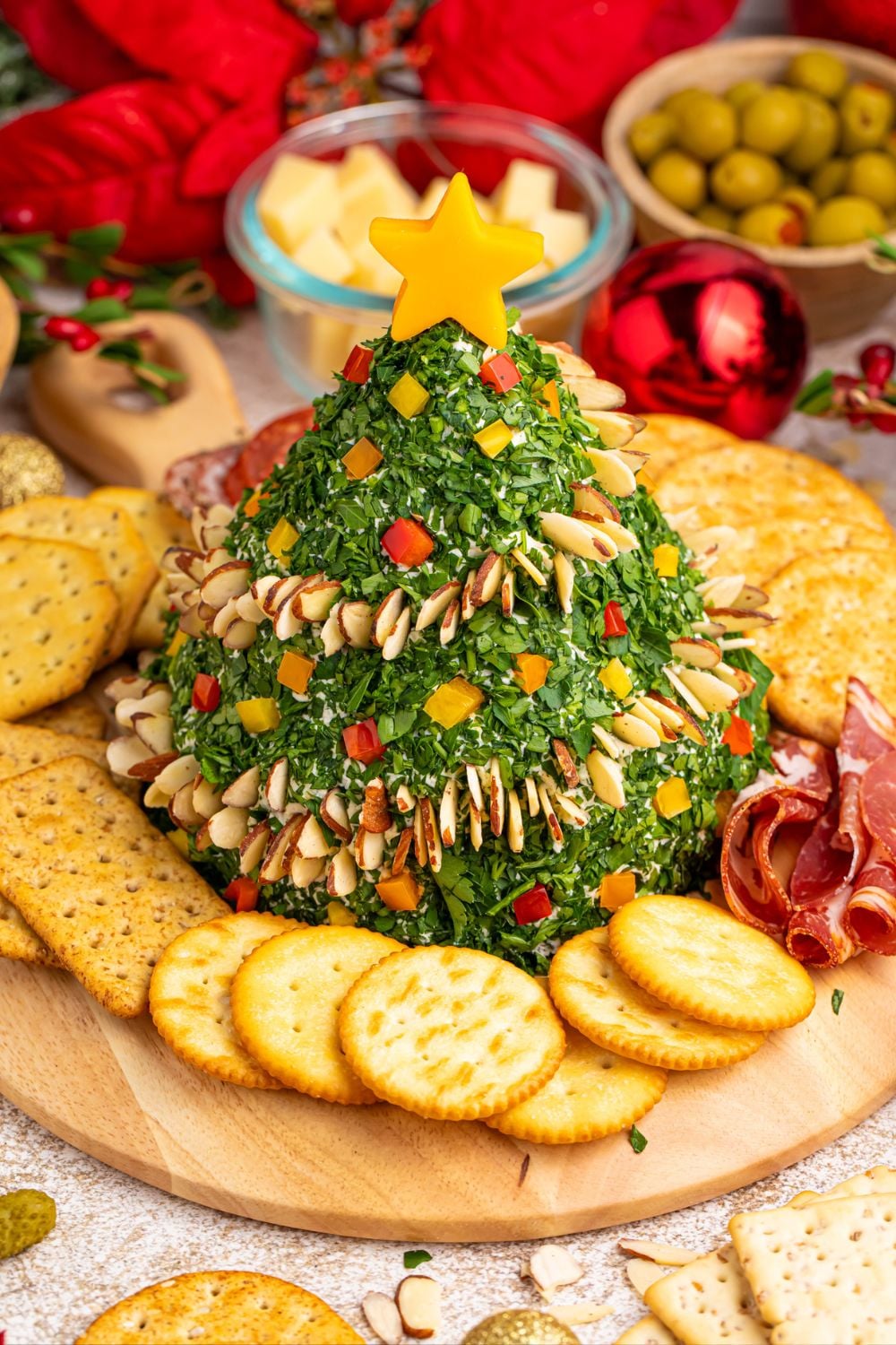 appetizer on platter with crackers around it