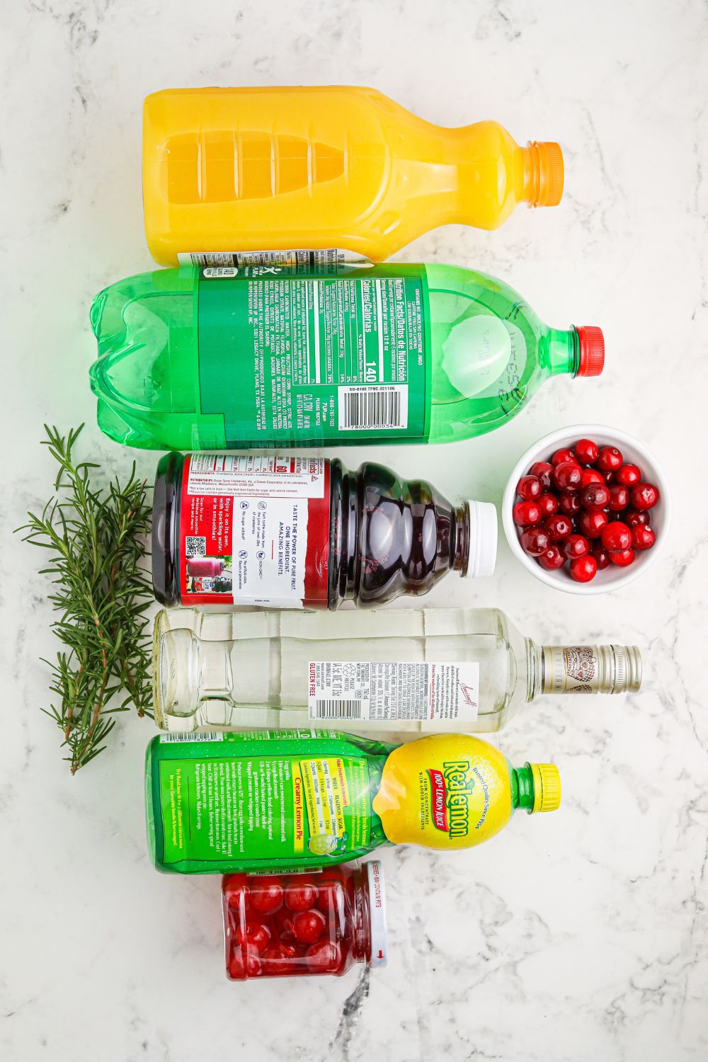 ingredients for christmas cocktail drink