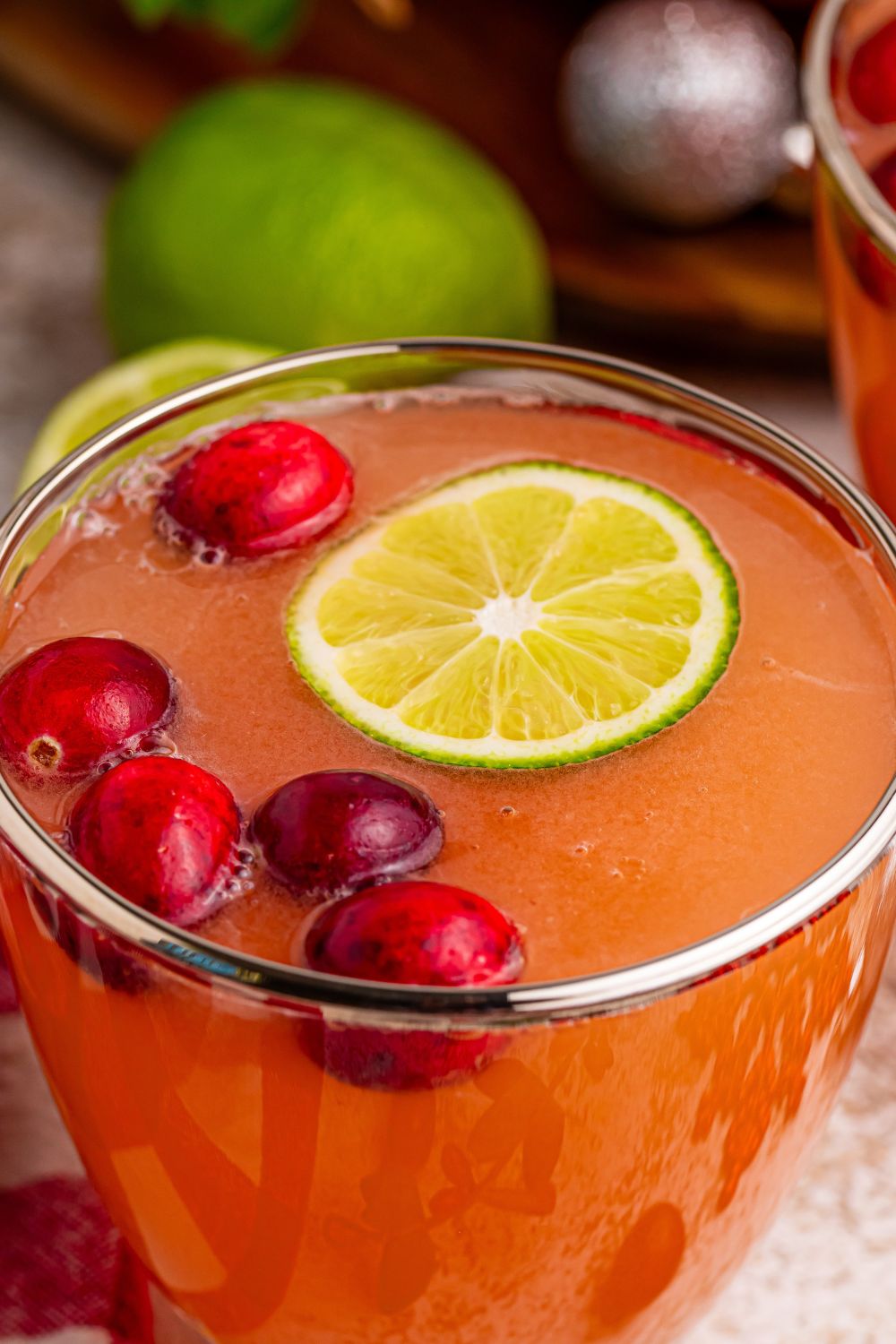 cranberry punch in a glass