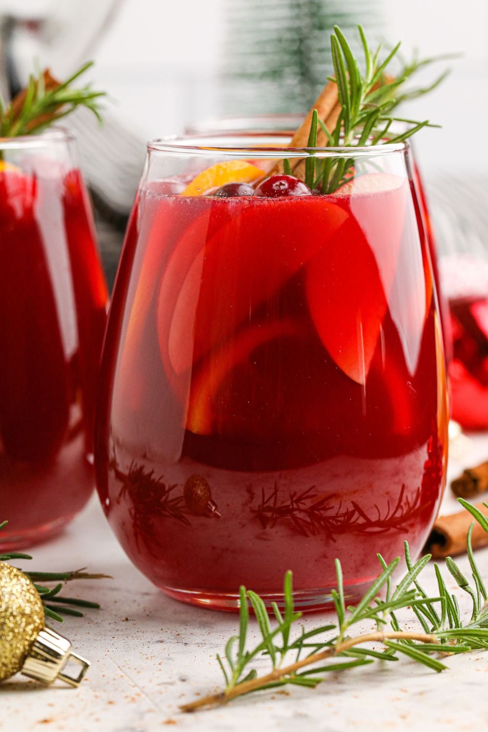 glasses of sangria on table