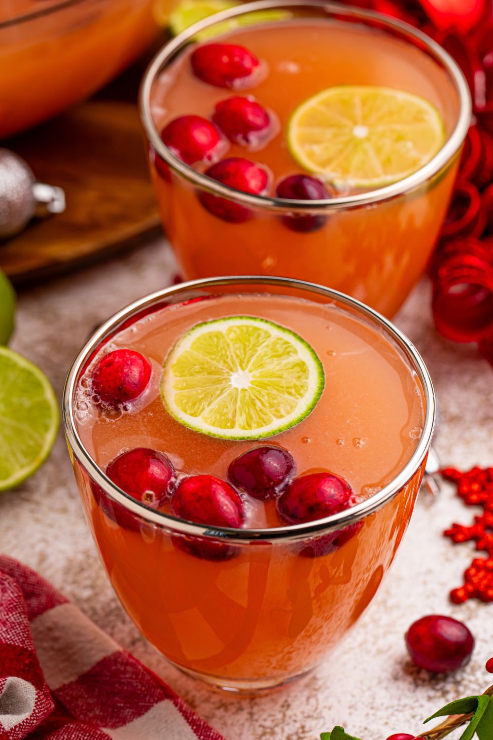 glass of punch on the table