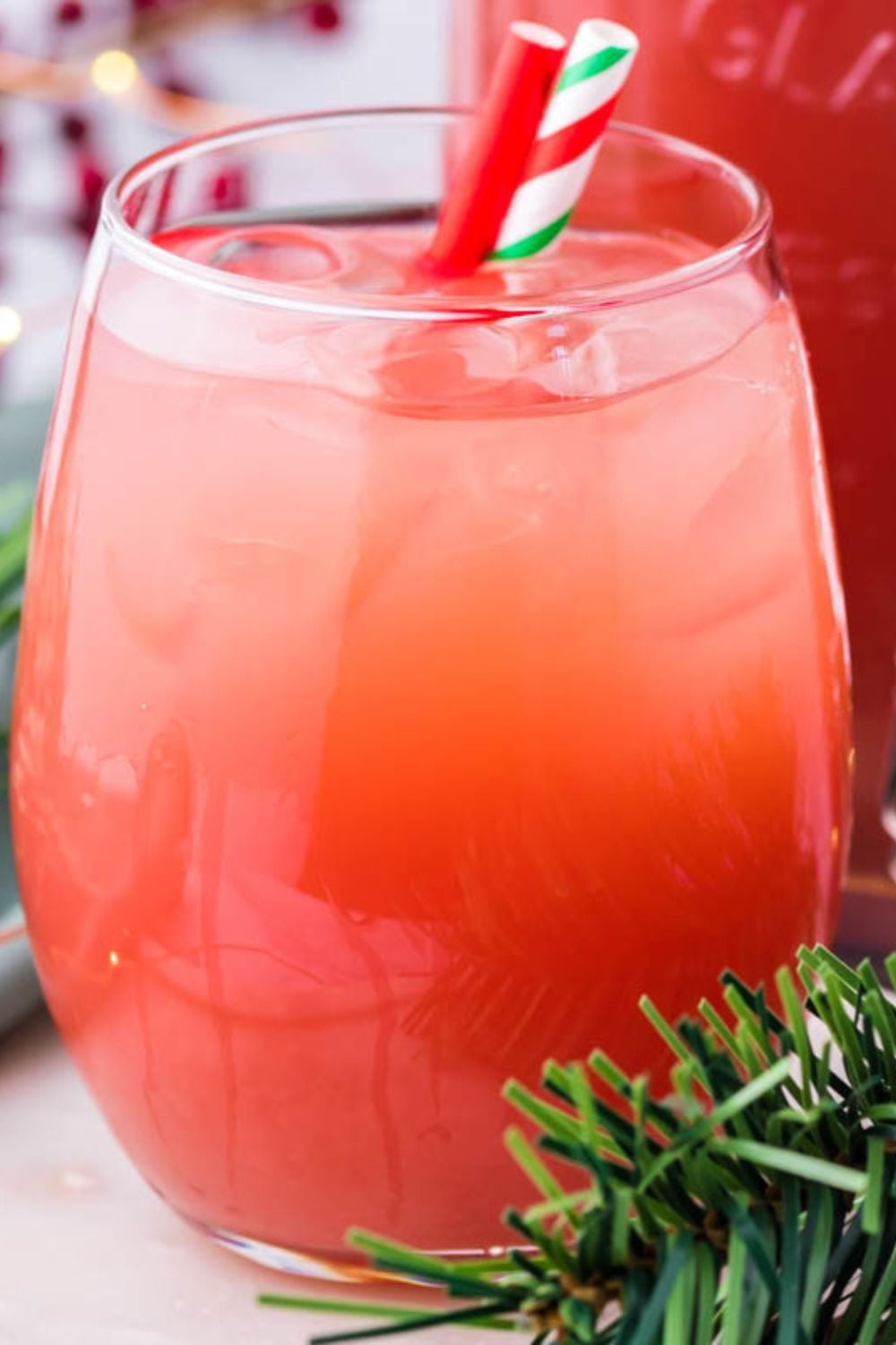cranberry orange punch on table
