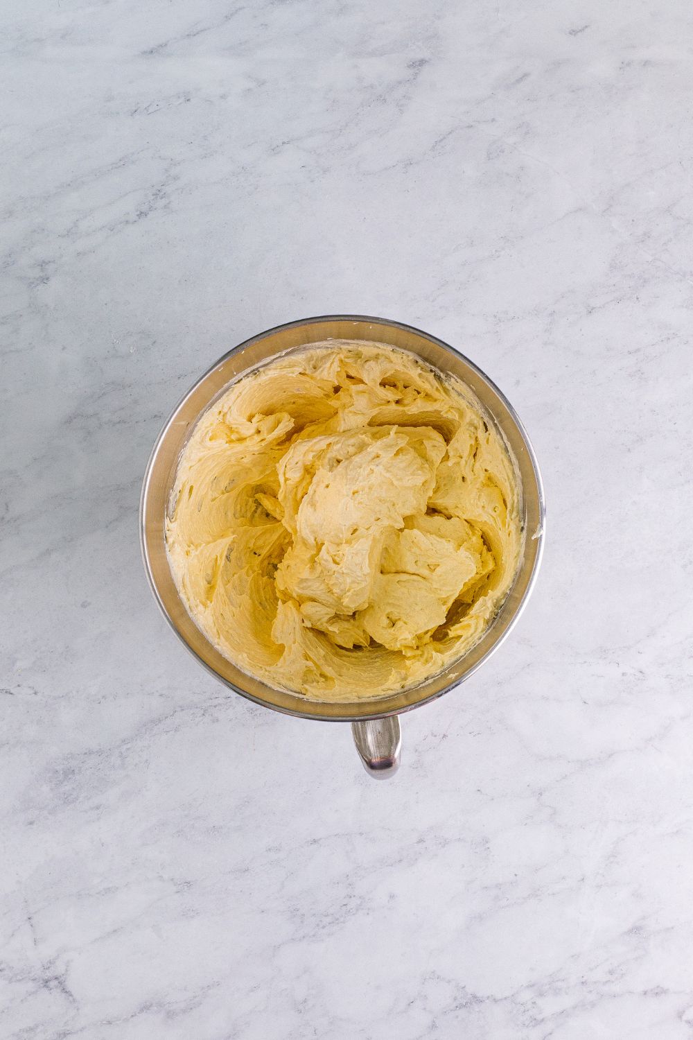 butter and sugar creamed together for making the Chocolate Cake Cookies