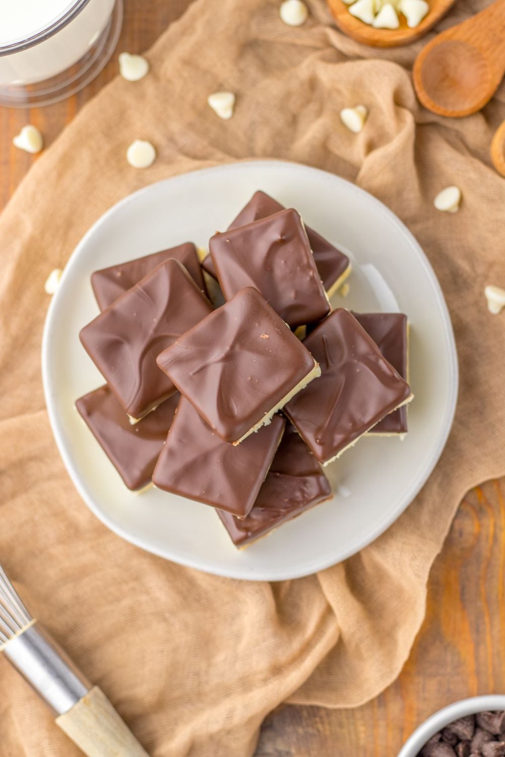 overhead shot of fudge on table