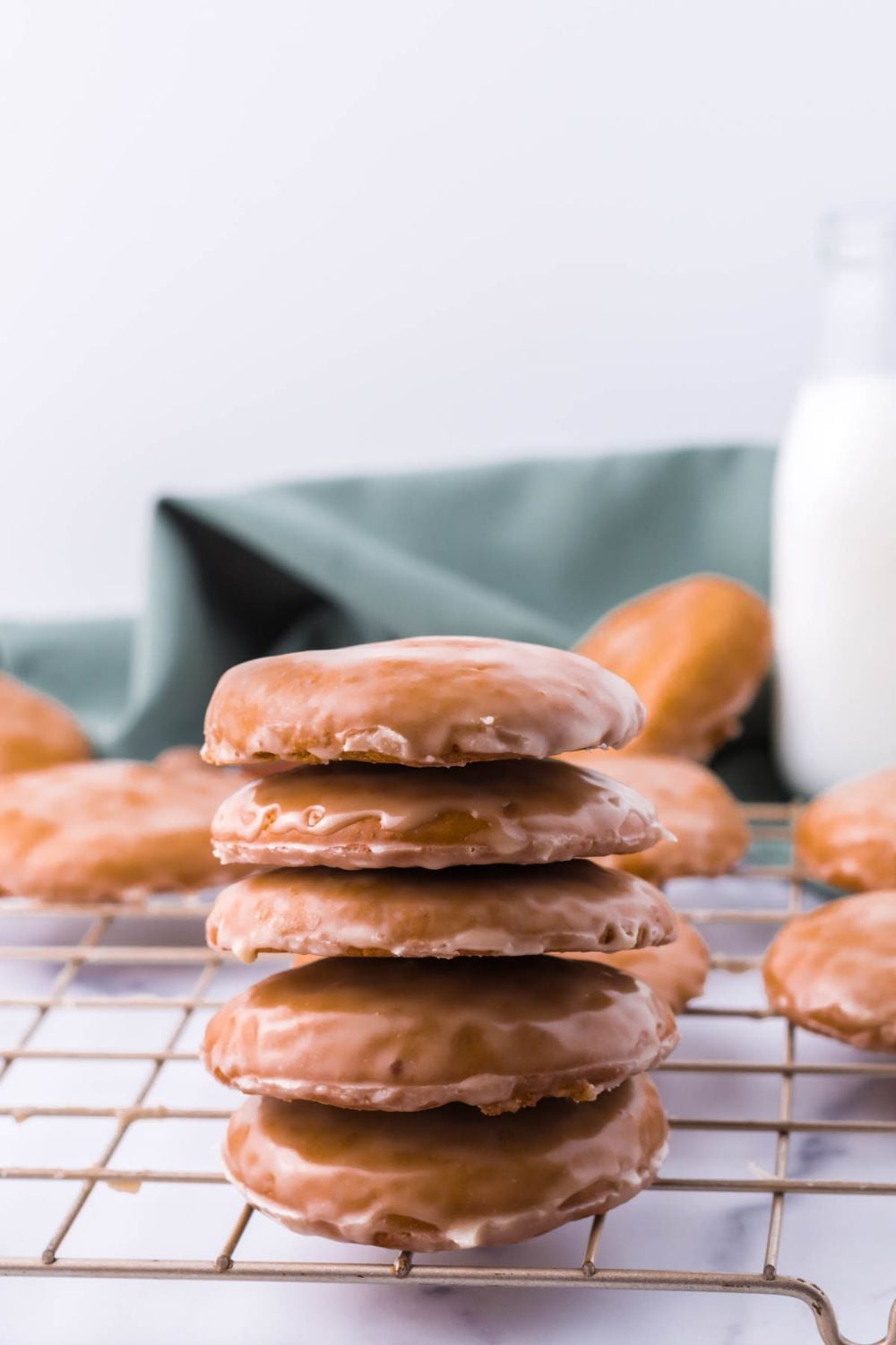 cookies on a cooling rack stacked on top of each other