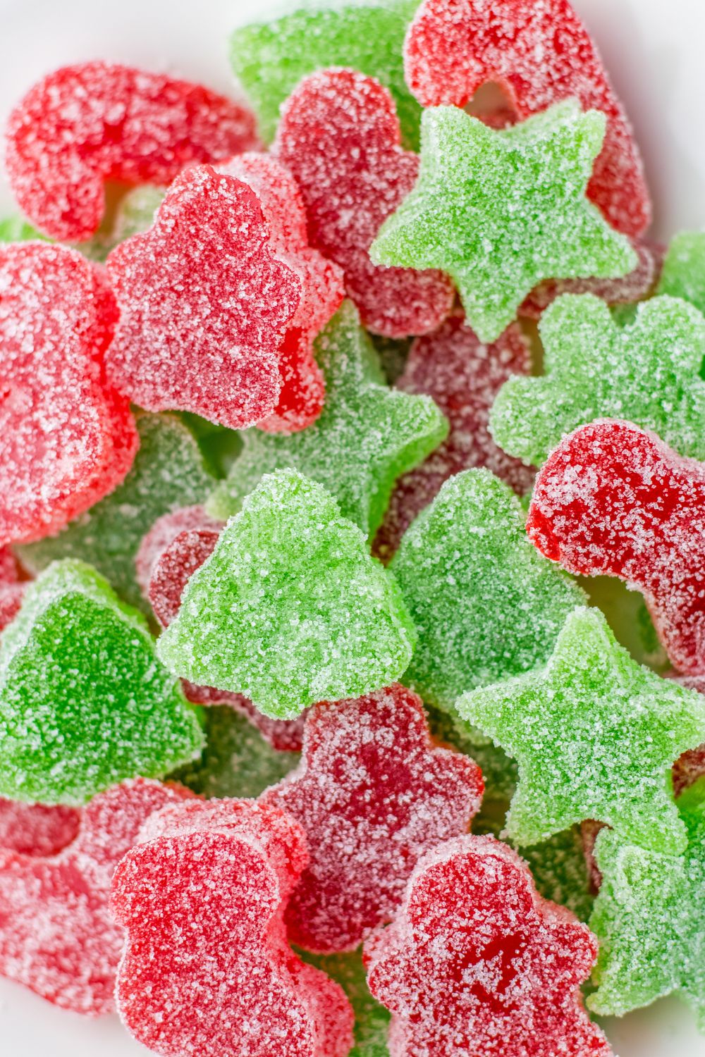 close up of gummies on table all oliday shaped 