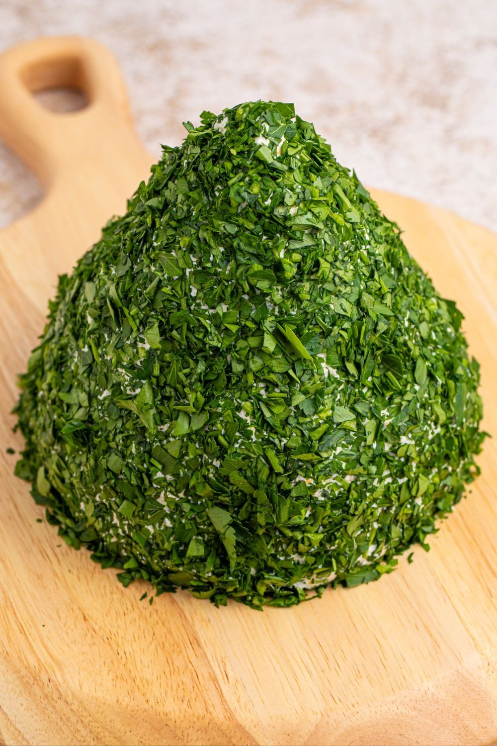 cheeseball coated in fresh parsley