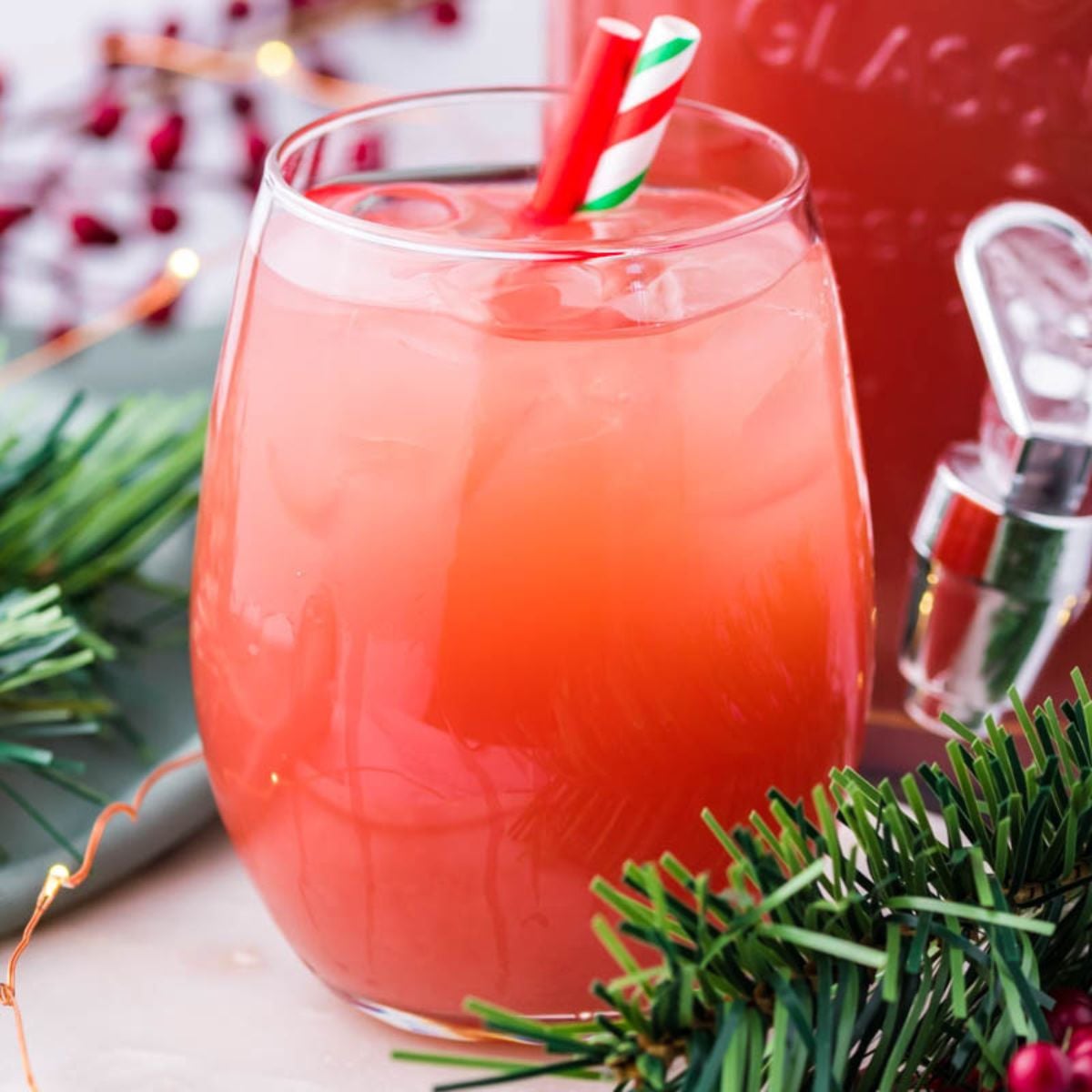 Holiday Punch in glass on table