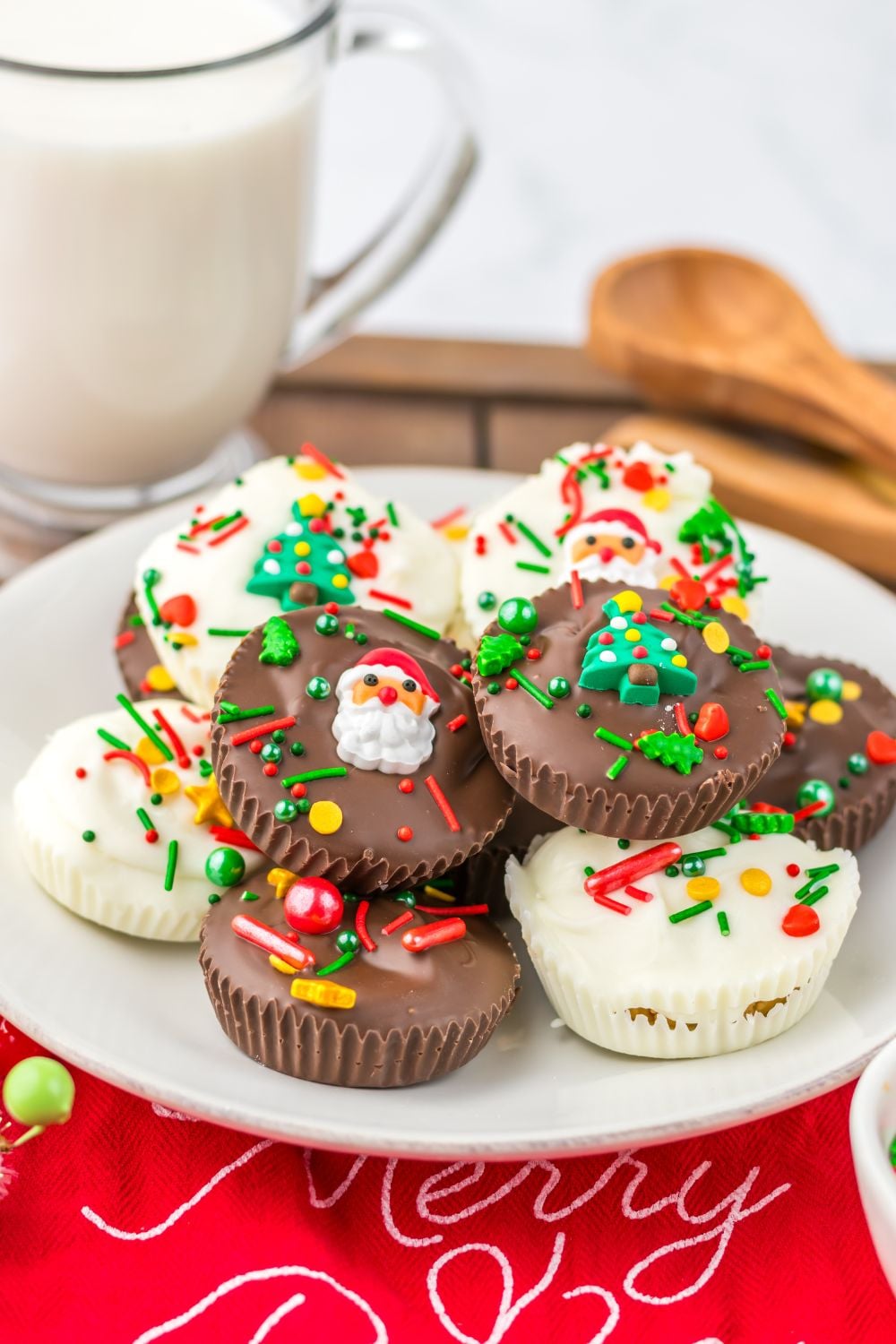 Christmas Peanut Butter Cups on table