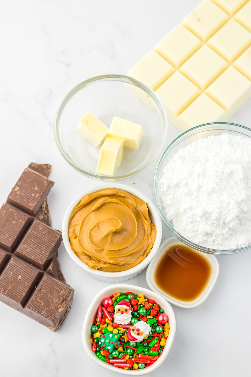 ingredients for peanut butter cups on table