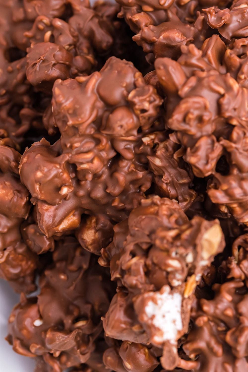 rocky road candy stacked on top of each other on a table