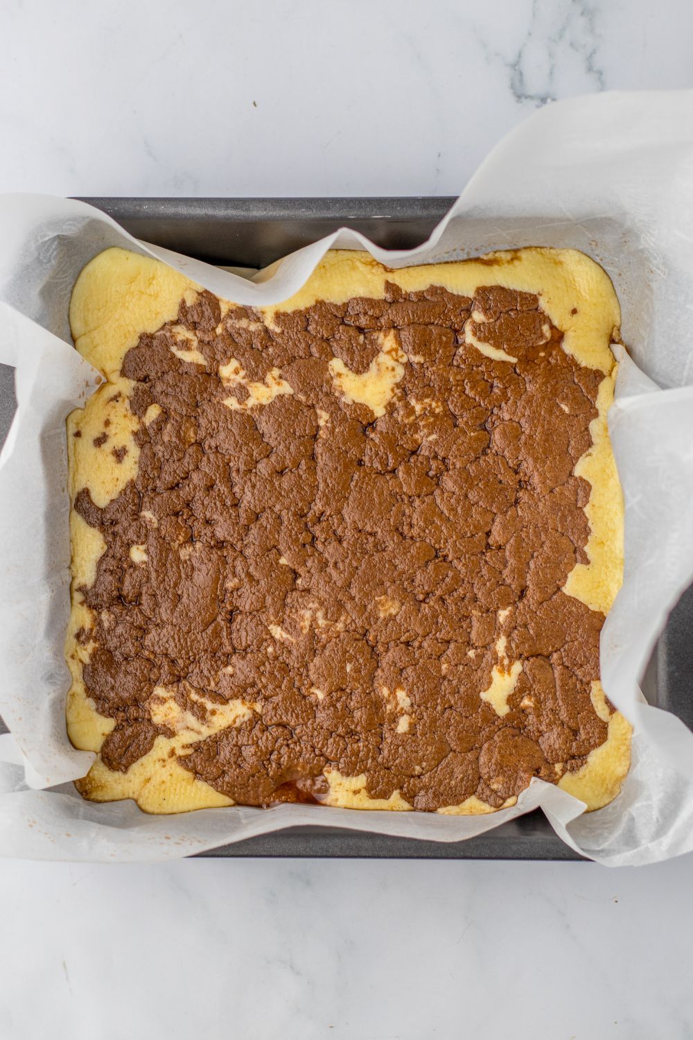 chocolate and vanilla fudge in pan