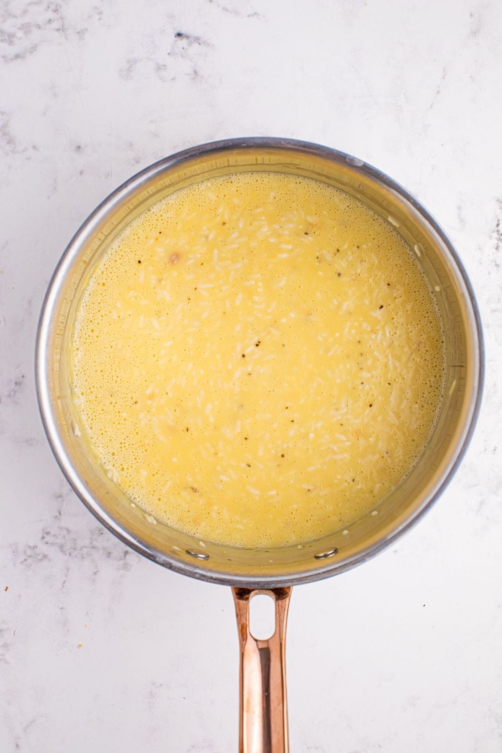 sauce for Souper Rice in a saucepan on the table