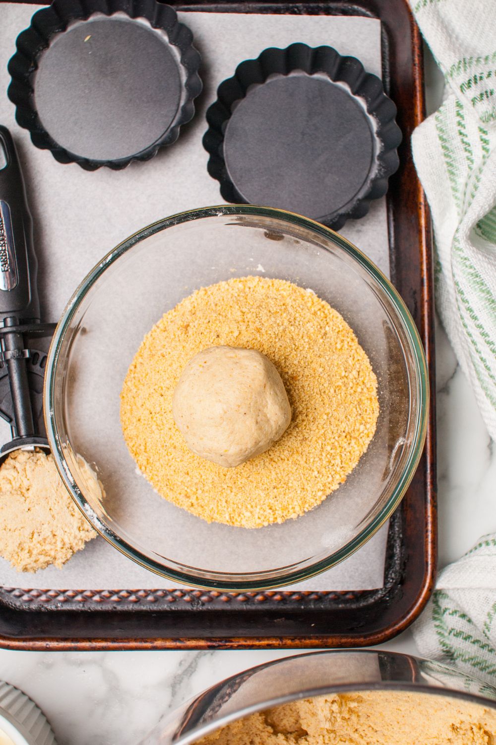 Crumbl Key Lime Pie Cookies ball rolled in graham crackers